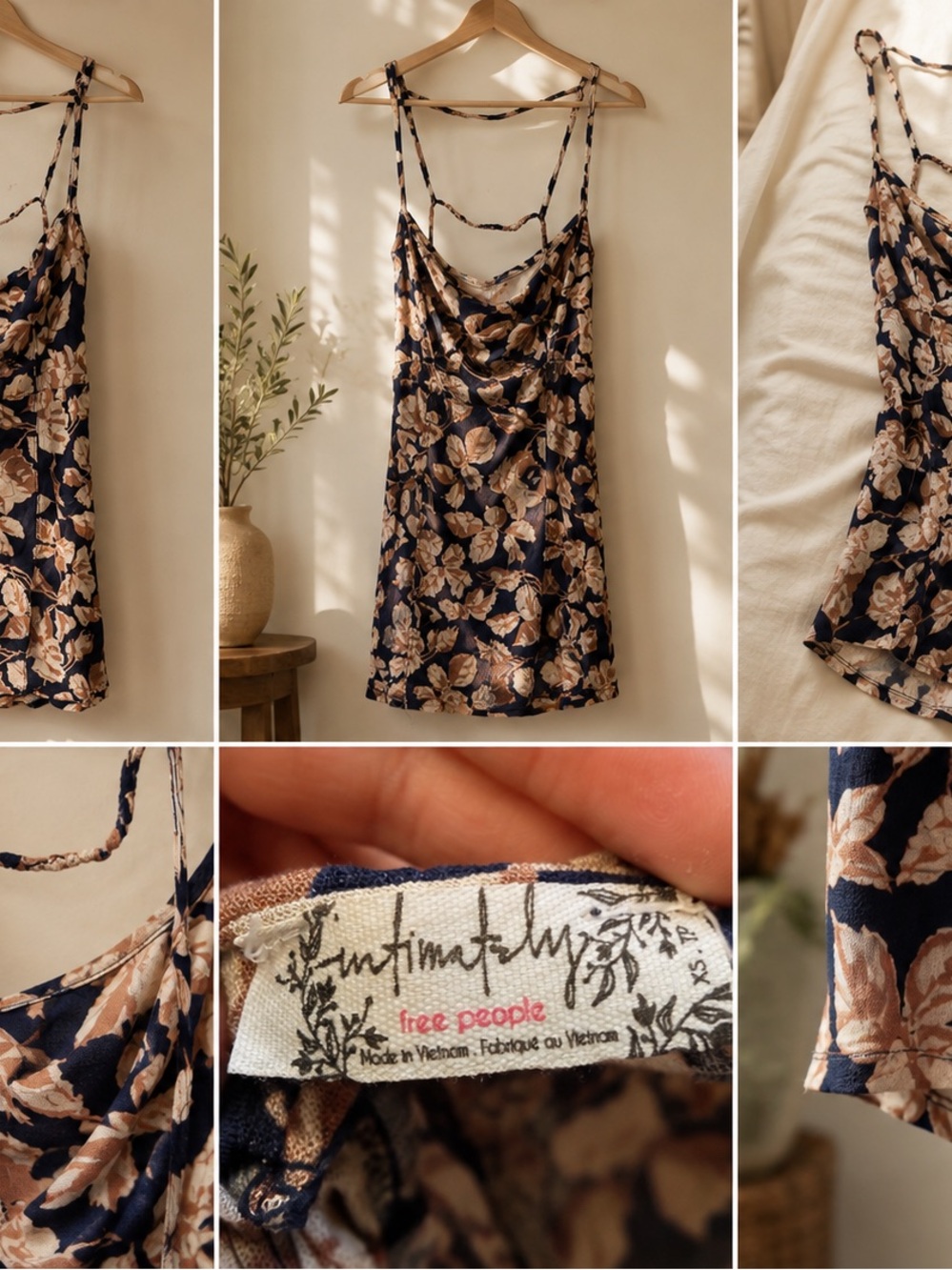 Free People floral bring it back mini dress  size xs